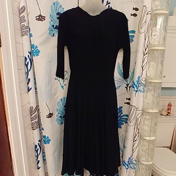 Vintage Dresses & Skirts - Vintage 50s 60s R&K Originals Black Crepe Dress